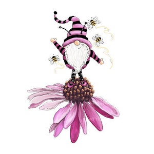 Sonnenblumen Wichtel Bienen - Handbemalt - PNG - Sublimation - Frühling