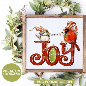 Joy Chickadee Cardinal - Pintado a mano - PNG - Sublimación, Adorno de Navidad, Cardinal Clipart, Chickadee Clipart, Navidad PNG's, JOY