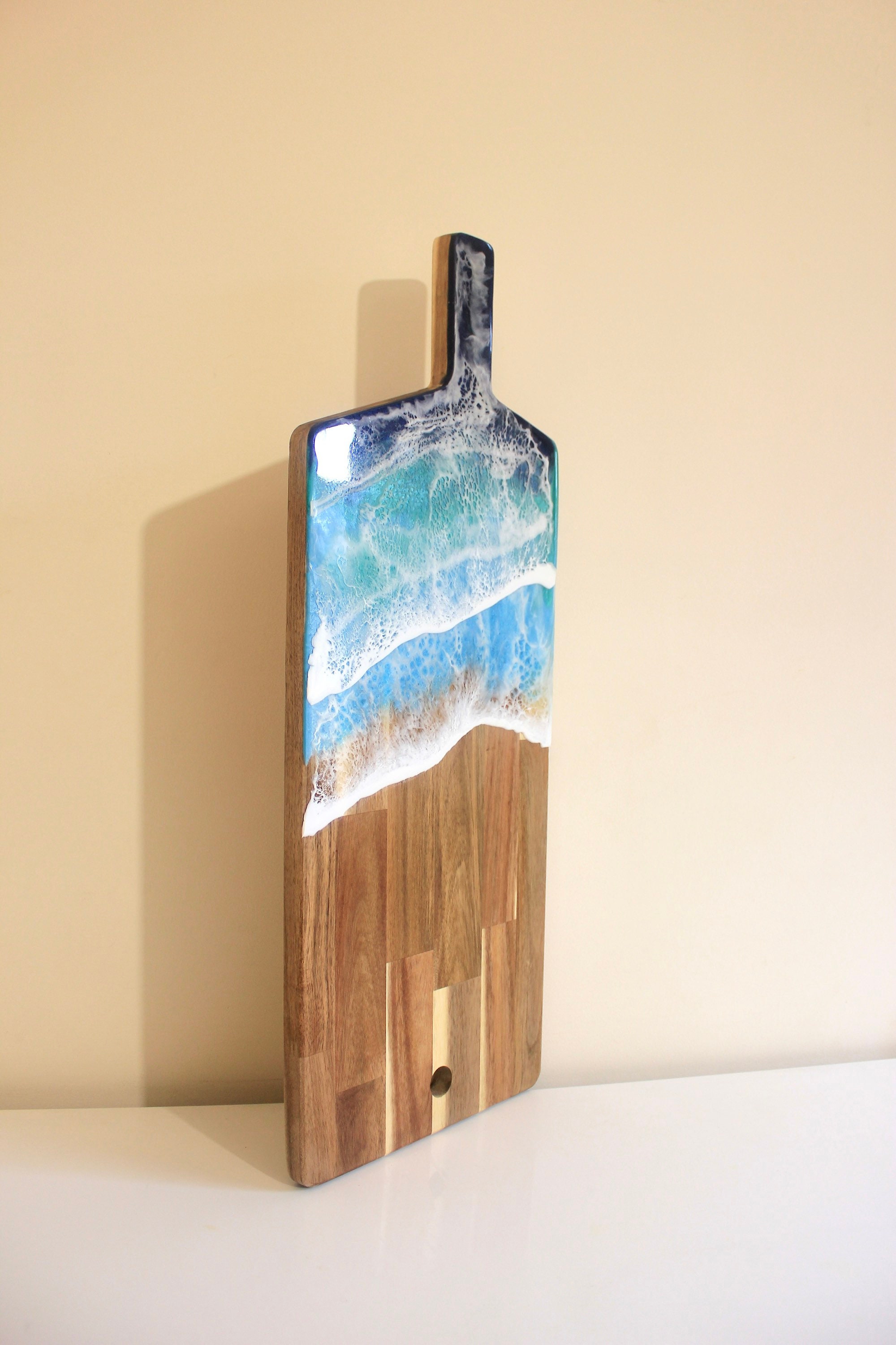 Cutting Board Made of Food Safe Epoxy Resin With Resin Art Elements 