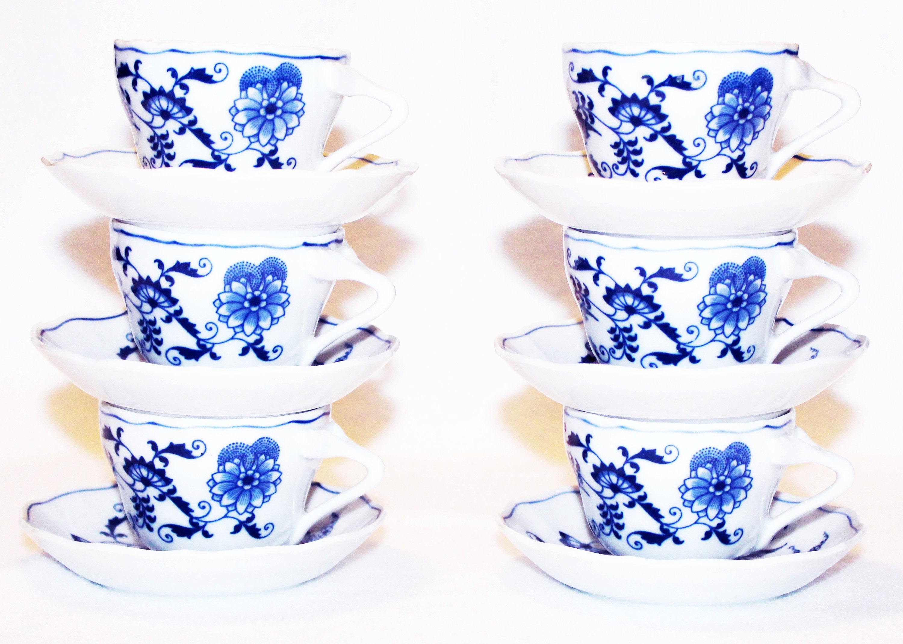 Blue Danube Demi Cups and Saucers Set of 6 Vintage Etsy