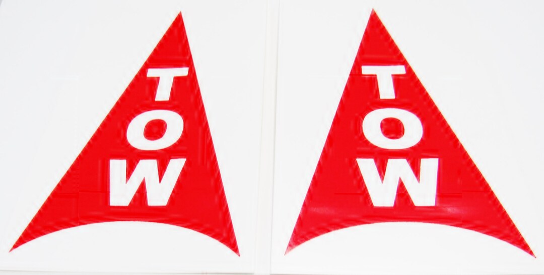 Racing Tow Decals - Red on White - up Triangular Approved Grand-am ...