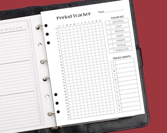 Period Tracker Insert: A5, Personal, Happy Planner Sizes