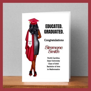 2025 Female Graduation Card, Graduation Card, Personalized Card, Custom Card, Card For Her, Graduation Gift, Gift For Her, African American