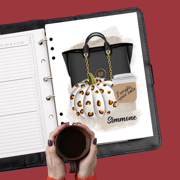 Portada de Fall Black & Beige Planner, Classic Happy Planner, Big Happy Planner, A5 Dashboard, LV Agenda, GM Agenda, Autumn Dashboard,