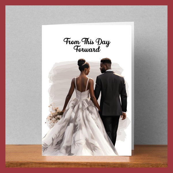 From This Day Forward Wedding Card, Black Greeting Card, Black Couple Greeting Card, African American Wedding Card, Personalized Card