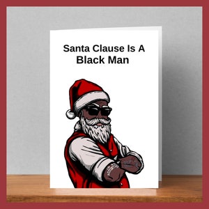 Black Santa Christmas Card, Black Santa Clause, Festive Greeting Card, Holiday Greeting Card, African American Holiday Card, Christmas Gift