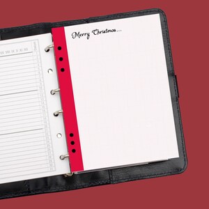 Red and White Merry Christmas Dot Grid Note Pages, Note Pages, A5/LV, Personal/MM, Personal Wide, Classic Happy Planner