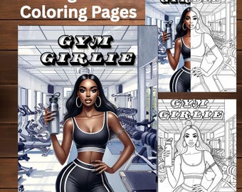Remise en forme pages à colorier, livre de coloriage d'entraînement, feuilles à colorier de remise en forme, art auto-soin, téléchargement numérique