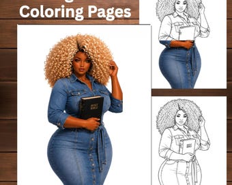 Femmes de foi rondes à colorier, livre de coloriage chrétien, grande taille en téléchargement numérique d'art religieux