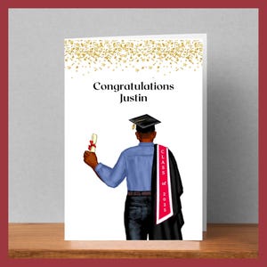 Personalized Graduation Card, 2025 Graduation Card, Black Male Graduation Card, Graduation Card For Men, Greeting Card, Congratulations