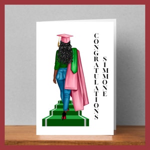 Personalized African American Graduation Card, Custom Graduation Card, Graduation Gift, Graduation Announcement, Greeting Card, Blank Card