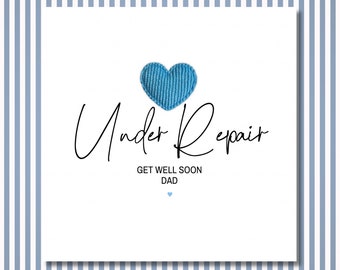 Personalised Get Well Card To Dad, Mum, Grandad, Grandma, Nana, Uncle, Aunty, A Friend Or The Recipient Of Your Choice.