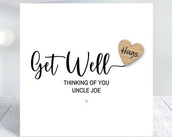Personalised Get Well Card: Get Well Hugs Design