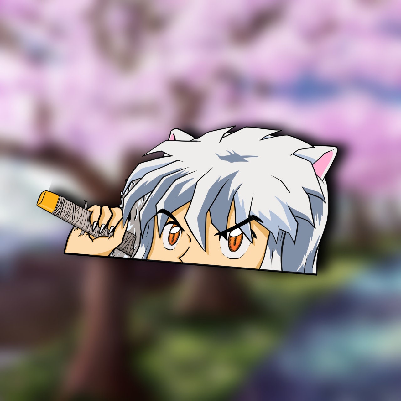 White Hair and Dog Ears Peeker