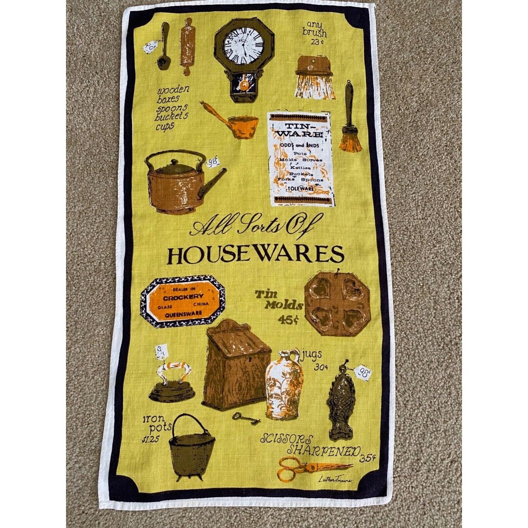 Linen Calendar Tea Towel All Sorts of Housewares Etsy