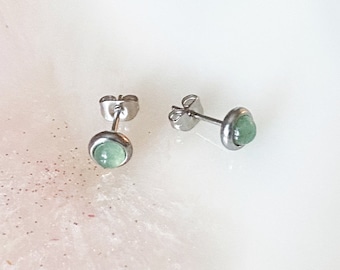 Jade Stone Stud Earrings