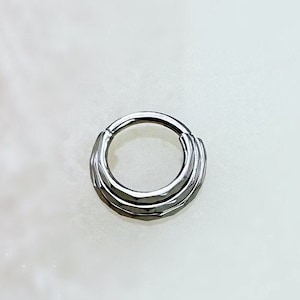 Silver Titanium Thick Layered Clicker. 16G. 8mm or 10mm. For Septum, Daith, and Cartilage piercings.