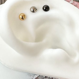 Titanium Half Ball Labret. Silver, Gold, or Black. 16G. 8mm or 10mm.
