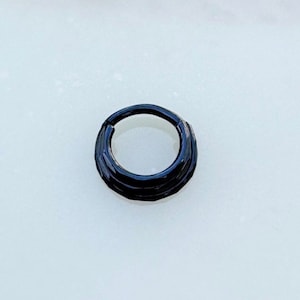 Titanium Black Thick Layered Clicker for Septum, Daith, and Cartilage piercings. 16G. 8mm or 10mm.