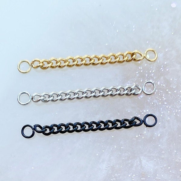 Steel Nose Chain Connector Chain in Black, Gold, or Silver.