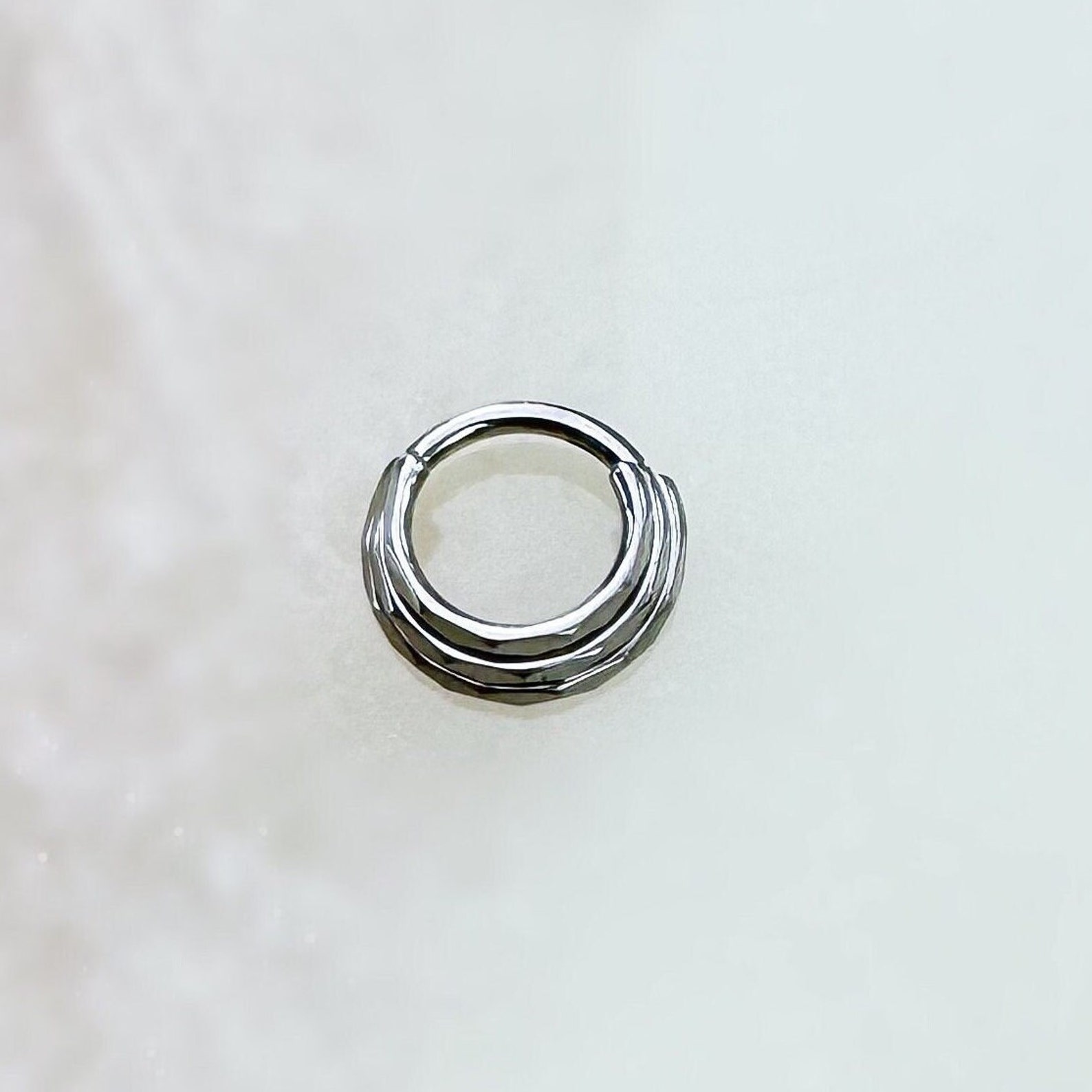Silver Clicker Silver Titanium Thick Layered Clicker. 16G. 8mm or 10mm. for Septum ...