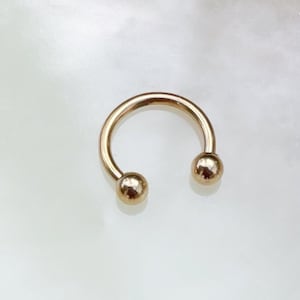 Gold Ball Horseshoe for Septum, Daith, or Cartilage. 18G, 16G, or 14G. 8mm or 10mm.