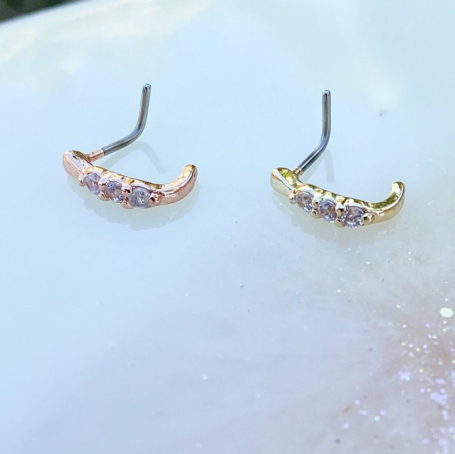 L shaped 2024 hoop nose ring
