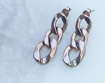 Rose Gold Chain Earrings. Rose Gold Earrings.