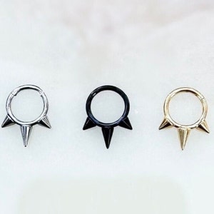 Titanium Spike Clicker for Septum, Daith, and Cartilage piercings. 16G. 8mm or 10mm.