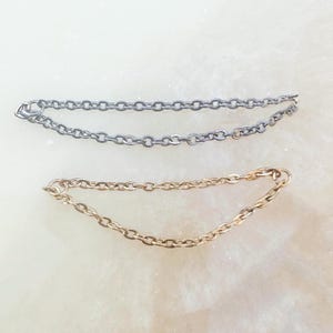 Titanium Silver or Gold Layered Nose Chain / Ear Chain. Layered Chain for Nose, Helix, Lobe, Industrial, and Cartilage Piercings.