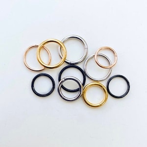 Titanium Clicker for Septum, Nostril, Daith, and Cartilage. 20G, 18G, or 16G. 6mm, 7mm, 8mm, 9mm, or 10mm. Silver, Black, Gold, Rosegold.