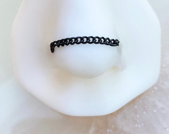 Black Piercing Chain for Ears or Nose. Black Connector Chain.