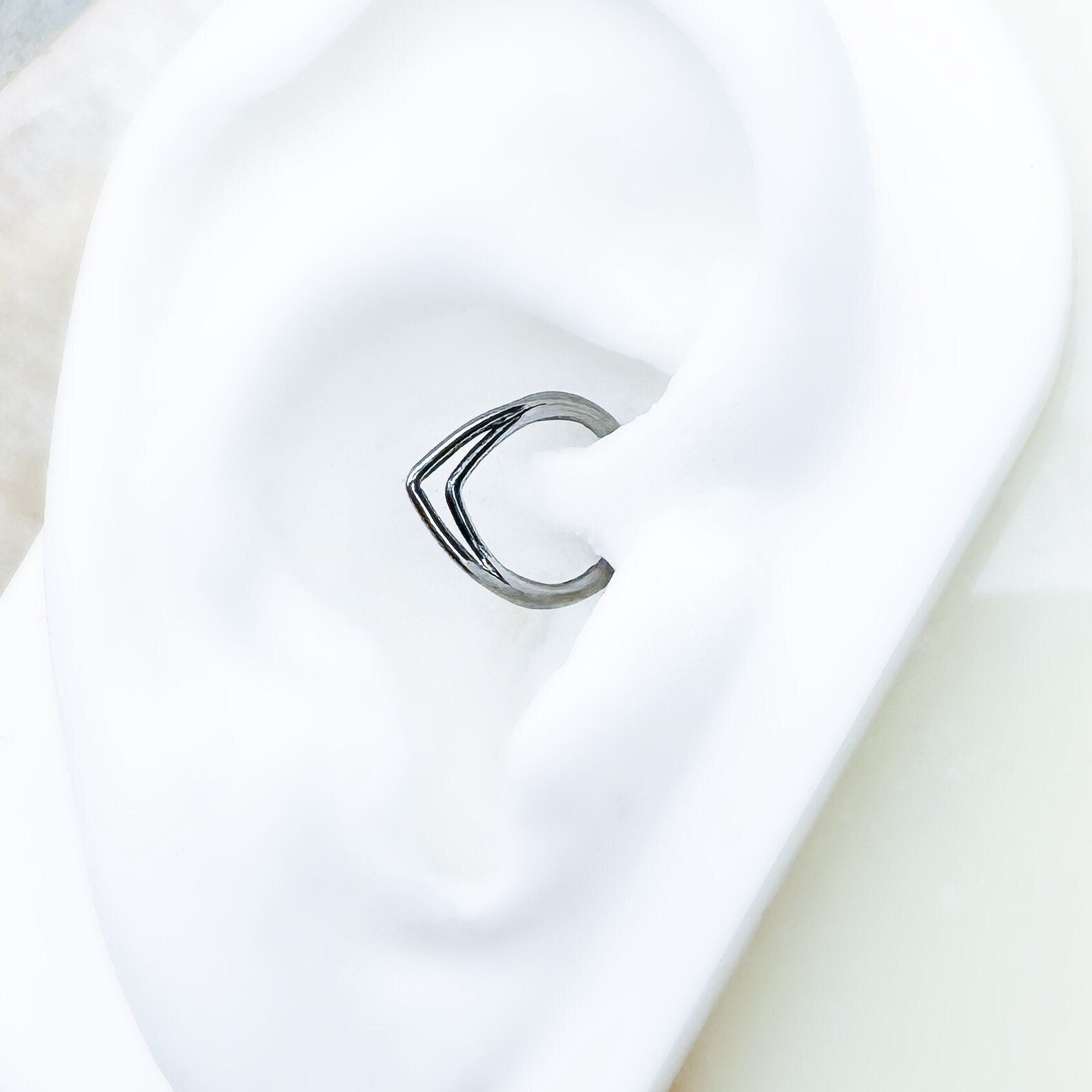 Silver Clicker Titanium Silver or Gold Layered Clicker for Septum, Daith, and ...