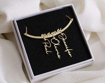 Kids Names Necklace for Mother's Day Gift, Mothers Day Gift Necklace for Grandma, Family Necklace for Mom, Sentimental Gift For Grandma
