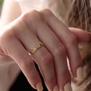 Stackable Name Ring, Personalized Name Ring, Custom Name Ring, Name Rings for Mom, Sterling Silver Rings Personalized, Stacking Name Rings