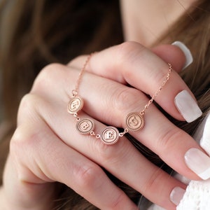 Sterling Silver Initial Disc Necklace: Personalized Family Keepsake