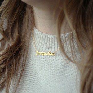 Sterling Silver Name Necklace: Personalized 14K Gold Plated