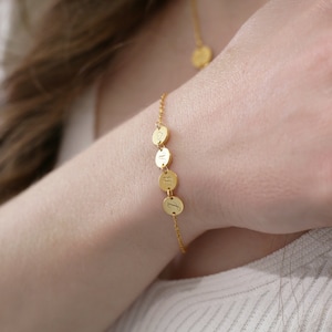 Sterling Silver Matching Initial Bracelet: Sister Friendship Gift