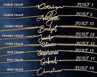 Sterling Silver Name Necklace, 14K Gold Plated Personalized Necklace, Personalized Gifts, Signature Name Necklace, Dainty Name Necklace Gift