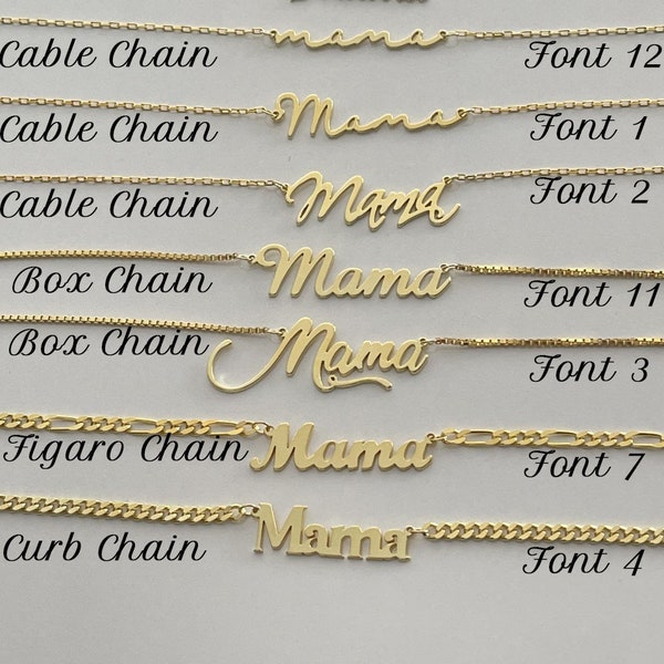 Sterling Silver Mama Necklace, 14K Gold Plated Mom Necklace, Mother's Day Gifts, New Mom Gift, Mama Script Necklace, Mom Gifts, Gift for MOM