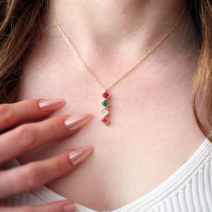 Personalized Family Birthstone Necklace, Custom Multiple Birthstone Necklace,  Custom Birthstone Jewelry, Christmas Gift & Mother&#39;s Day Gift