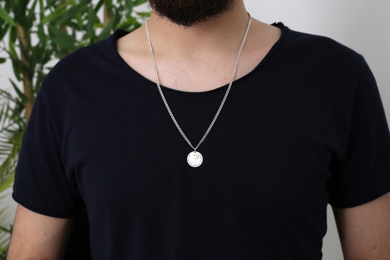 Customized Men Pendant Necklace With Kids Name Father Day Etsy