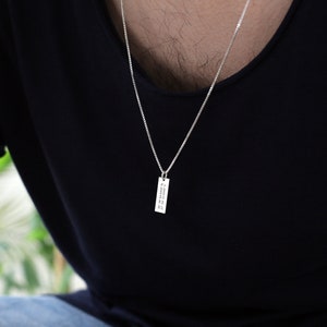 Men Necklace Pendant, Custom Men Necklace, Silver Men Necklace, Personalized Men&#39;s Jewelry, Gifts for Boyfriend, Mens Jewelry Gifts
