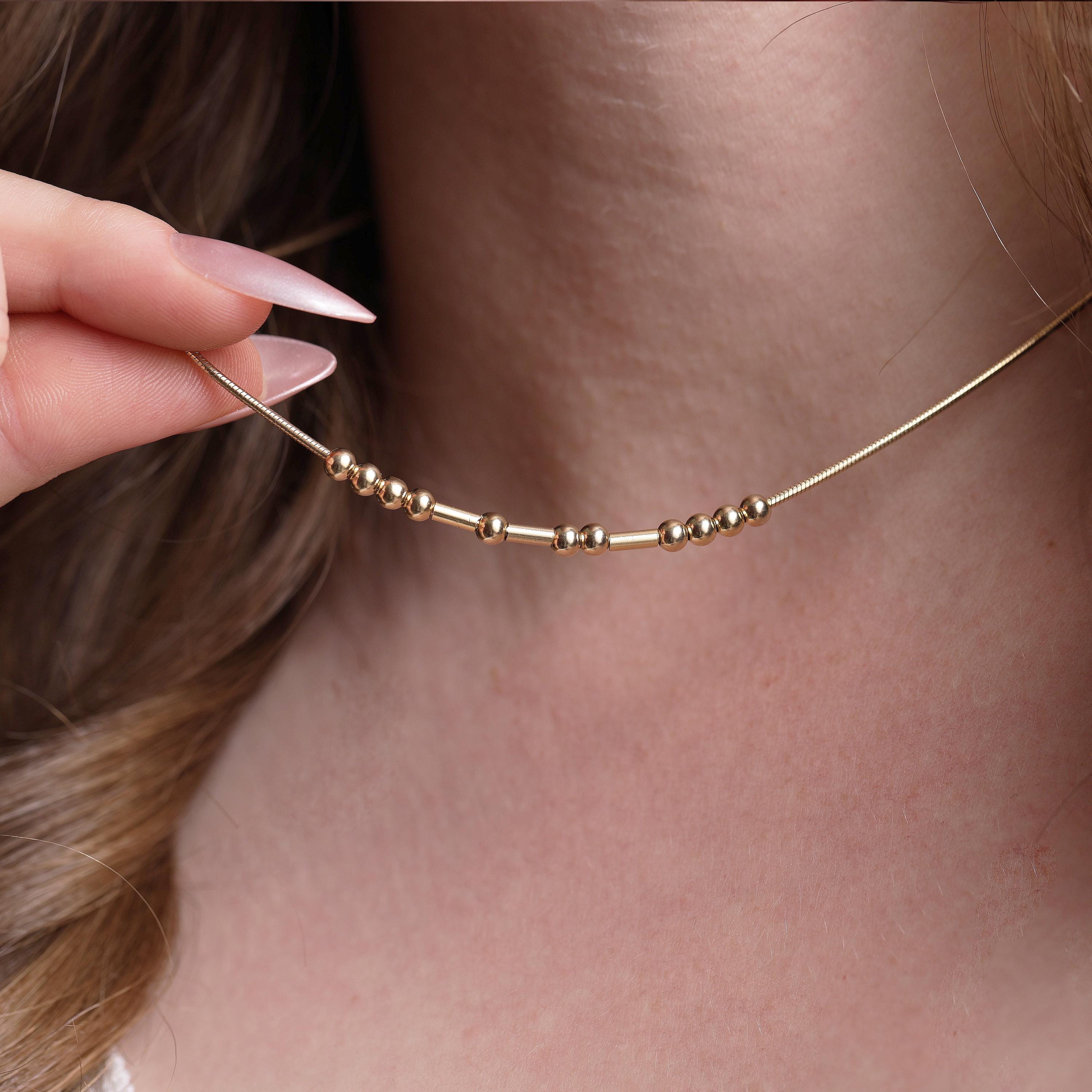 Custom Morse Code Necklace: Sterling Silver Secret Message Jewelry - Etsy