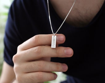 925 Sterling Silver Personalized Necklace for Men, Fathers Day Gift from Daughter, Personalized Men's Jewelry, Gifts for Boyfriend