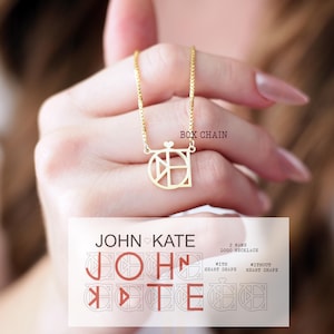 Custom 2 Name Logo Necklace, Dainty Logo Necklace, Unique Design Name Logo Necklace, Personalized Logo Jewelry, Christmas - Mothers Day Gift