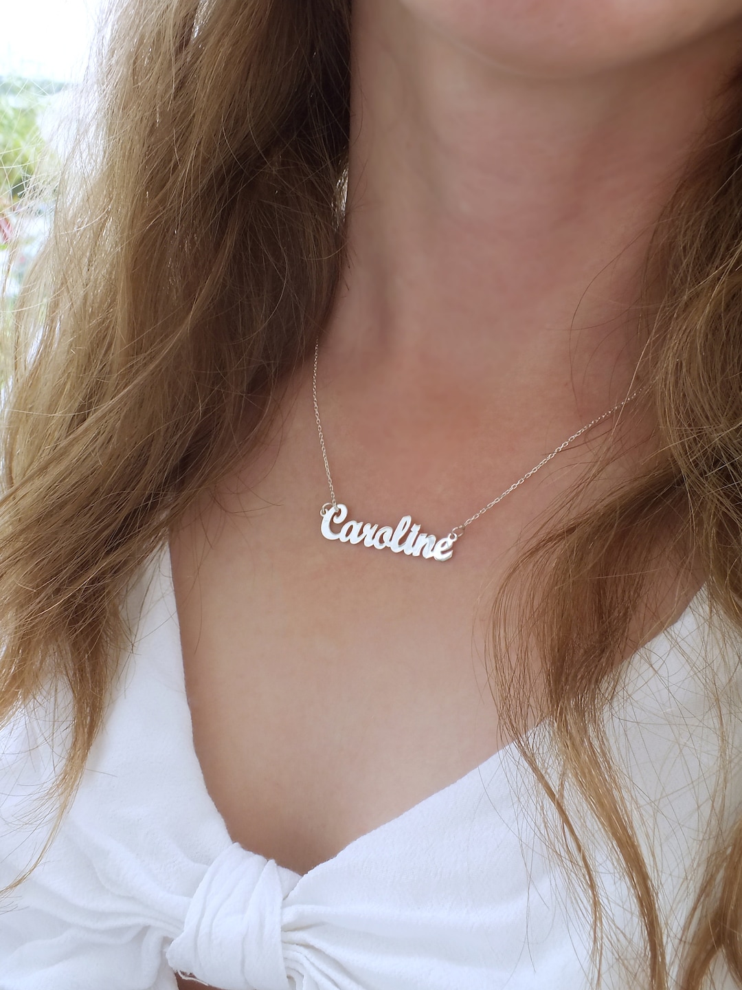 Sterling Silver Cursive Name Necklace: Personalized Jewelry Gift
