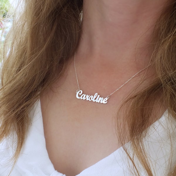 Sterling Silver Name Necklace, Personalized Jewelry, Cursive Name Necklace, Personalized Gifts, Dainty Necklaces For Women, Christmas Gifts