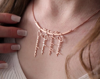 Family Necklace with Kids Names, Mothers Day Gift From Daughter, Mom Gift From Daughter, Mom Necklace With Kids Names, Mothers Necklace Gold