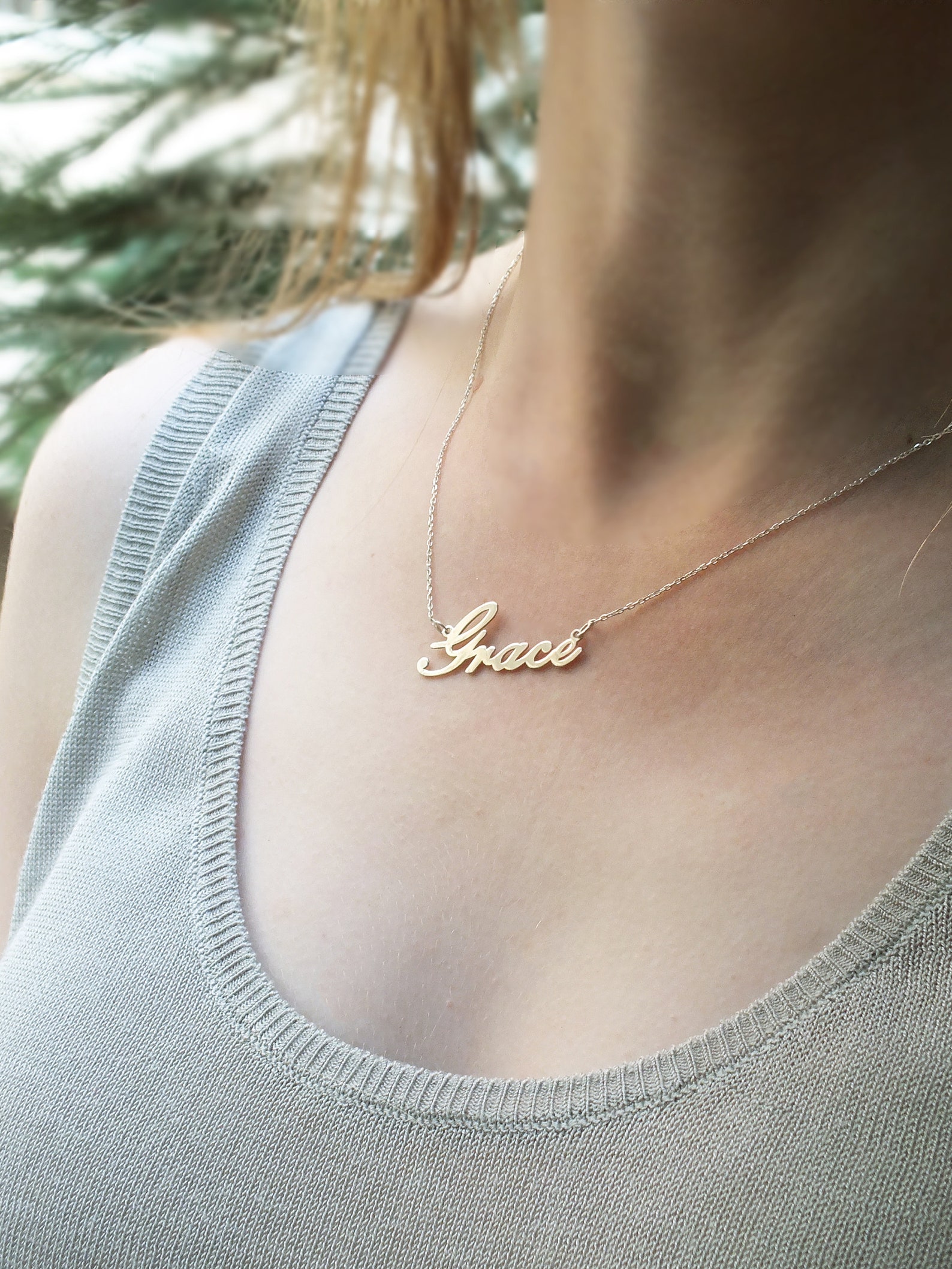 Dainty custom name necklace Clearance